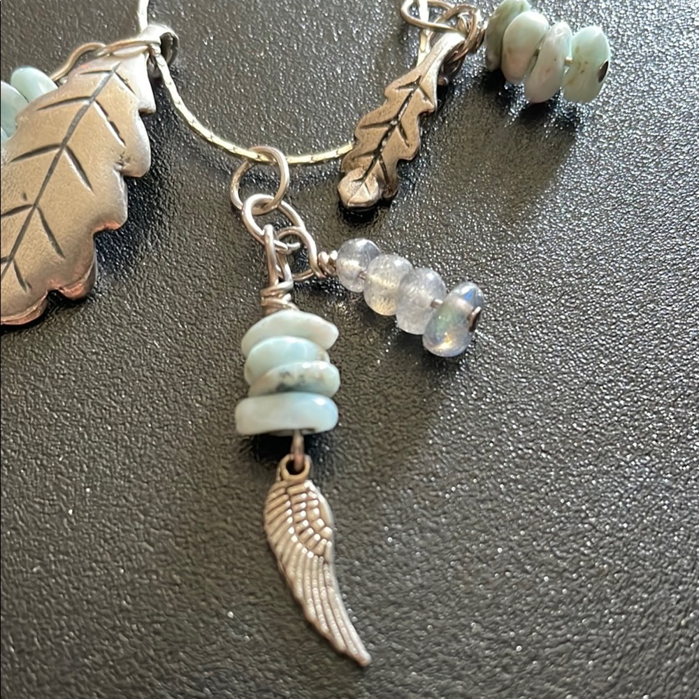 Silver Leaf Charm Necklace - Picture 8 of 10
